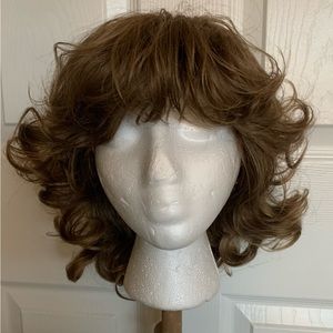 2 for $70 | Light Brown / Dark Blonde Short Curly Wig with Arched Bangs